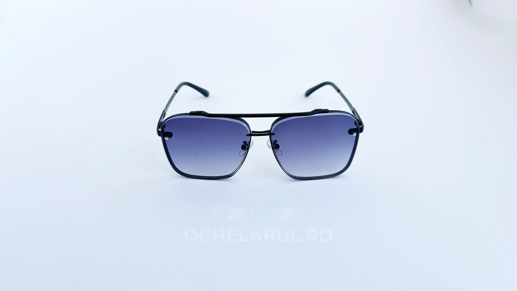 Ochelari de soare Dita Mach Six Style - Rama neagra, Lentile violet degrade - vedere fata