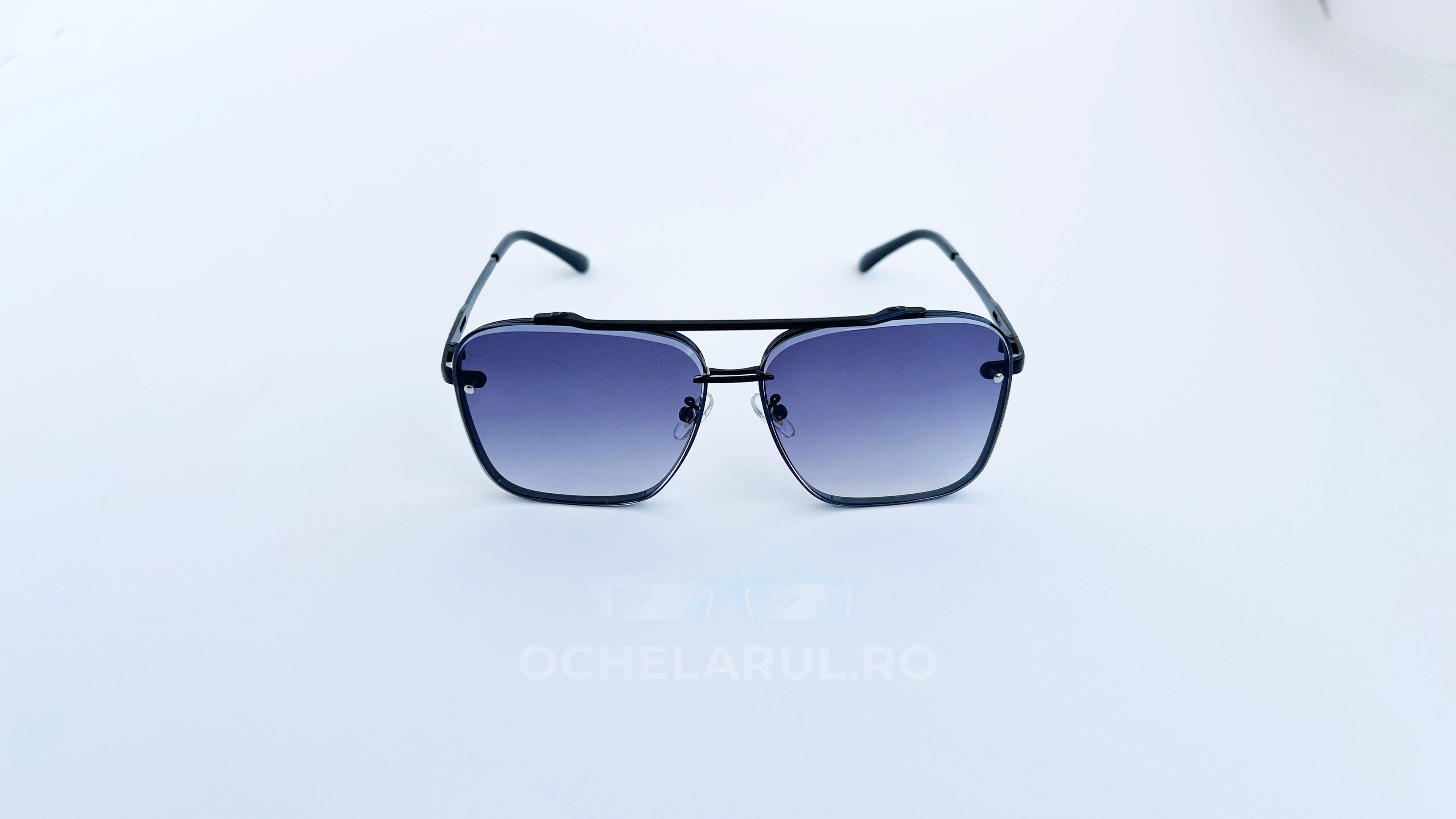 Ochelari de soare Dita Mach Six Style - Rama neagra, Lentile violet degrade - vedere fata