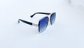 Ochelari de soare Dita Mach Six Style  brate late - Rama argintie neagra, Lentile albastre degrade - prezentare