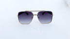 Ochelari de soare Dita Mach Six Style  brate late - Rama aurie neagra, Lentile violet degrade - vedere fata aproape
