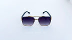 Ochelari de soare Dita Mach Six Style  brate late - Rama aurie neagra, Lentile violet degrade - vedere fata