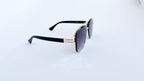 Ochelari de soare Dita Mach Six Style  brate late - Rama aurie neagra, Lentile violet degrade - vedere laterala