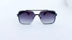 Ochelari de soare Dita Mach Six Style  brate late - Rama neagra, Lentile violet degrade - vedere fata aproape