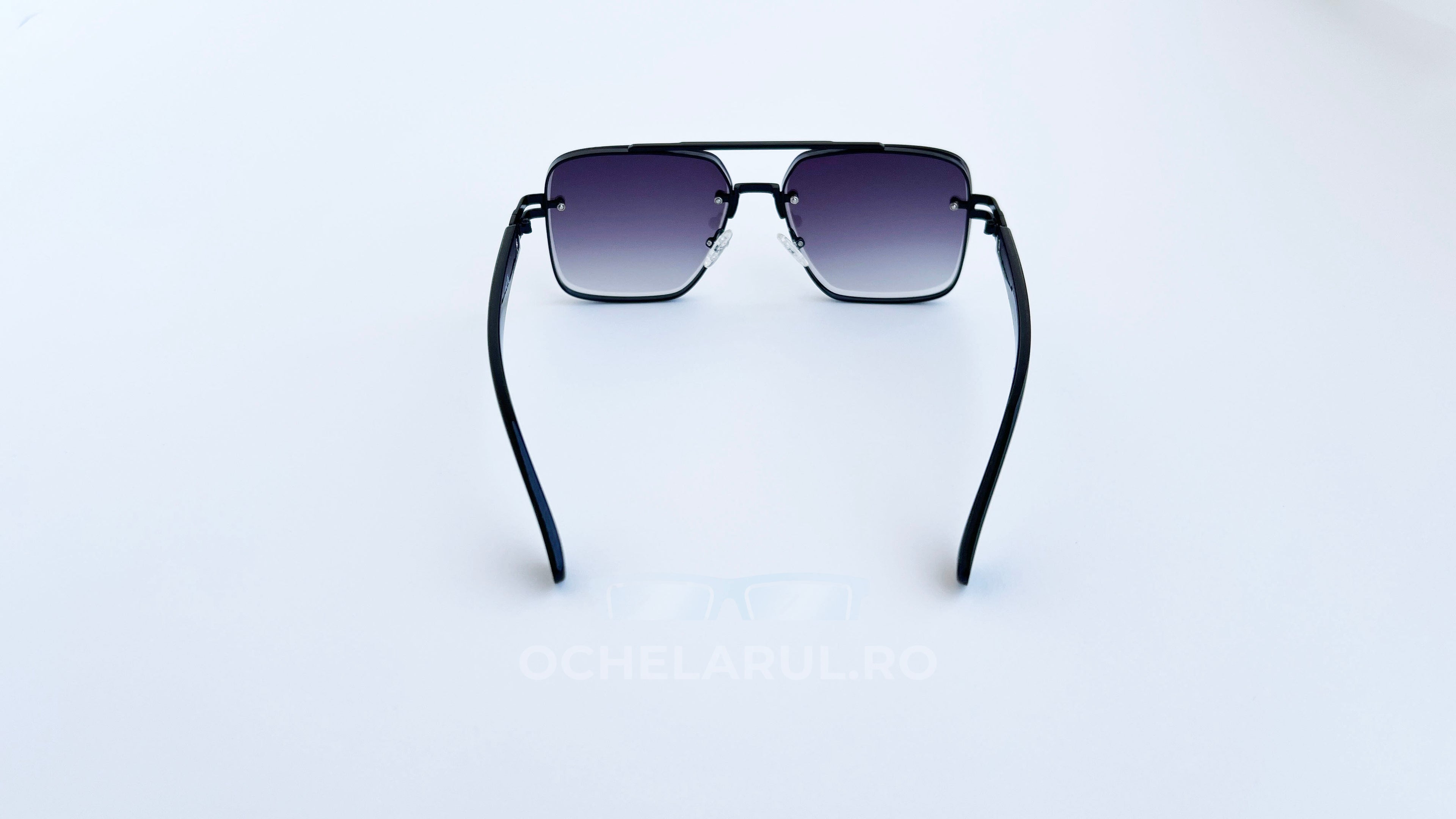 Ochelari de soare Dita Mach Six Style  brate late - Rama neagra, Lentile violet degrade - vedere spate