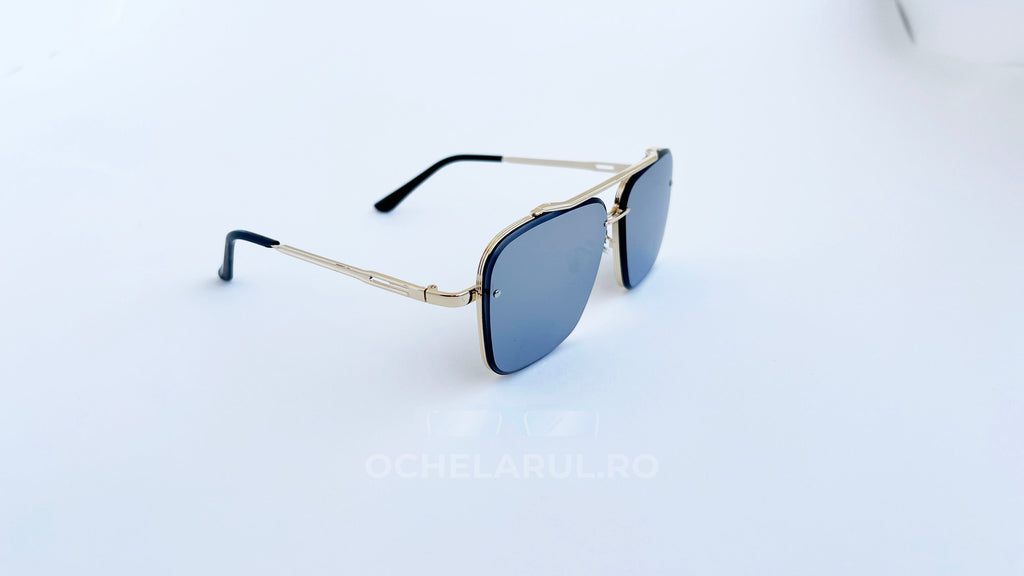 Ochelari de soare Dita Mach Six Style - Rama aurie, Lentile gri oglinda - prezentare