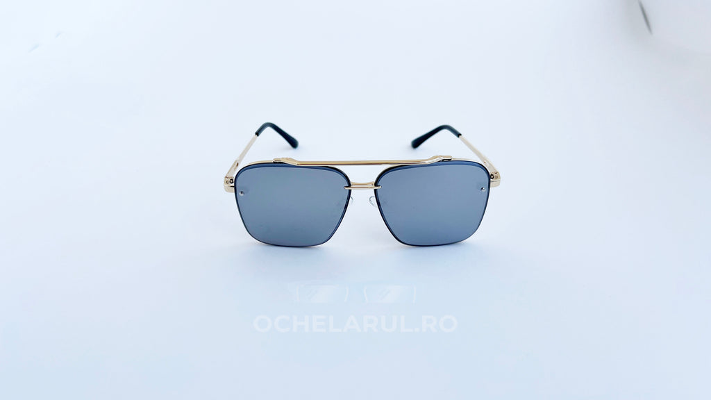 Ochelari de soare Dita Mach Six Style - Rama aurie, Lentile gri oglinda- vedere fata
