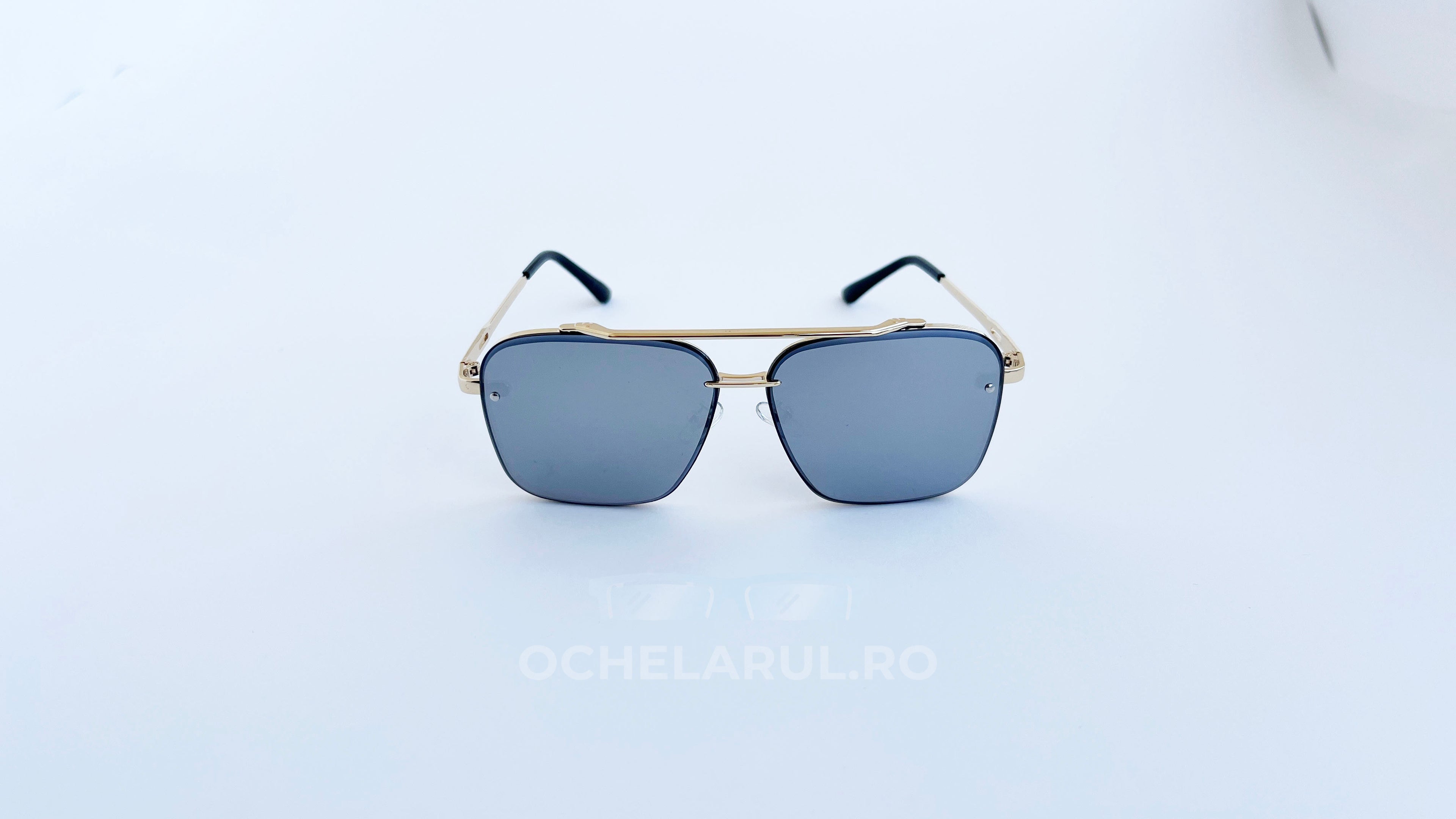 Ochelari de soare Dita Mach Six Style - Rama aurie, Lentile gri oglinda- vedere fata