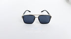 Ochelari de soare Dita Mach Six style, rama argintie-neagra si lentile negre, vedere fata