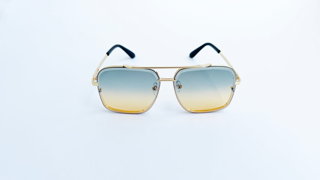 Ochelari de soare Dita Mach Six style, rama aurie si lentile verzi-portocalii degrade, vedere fata