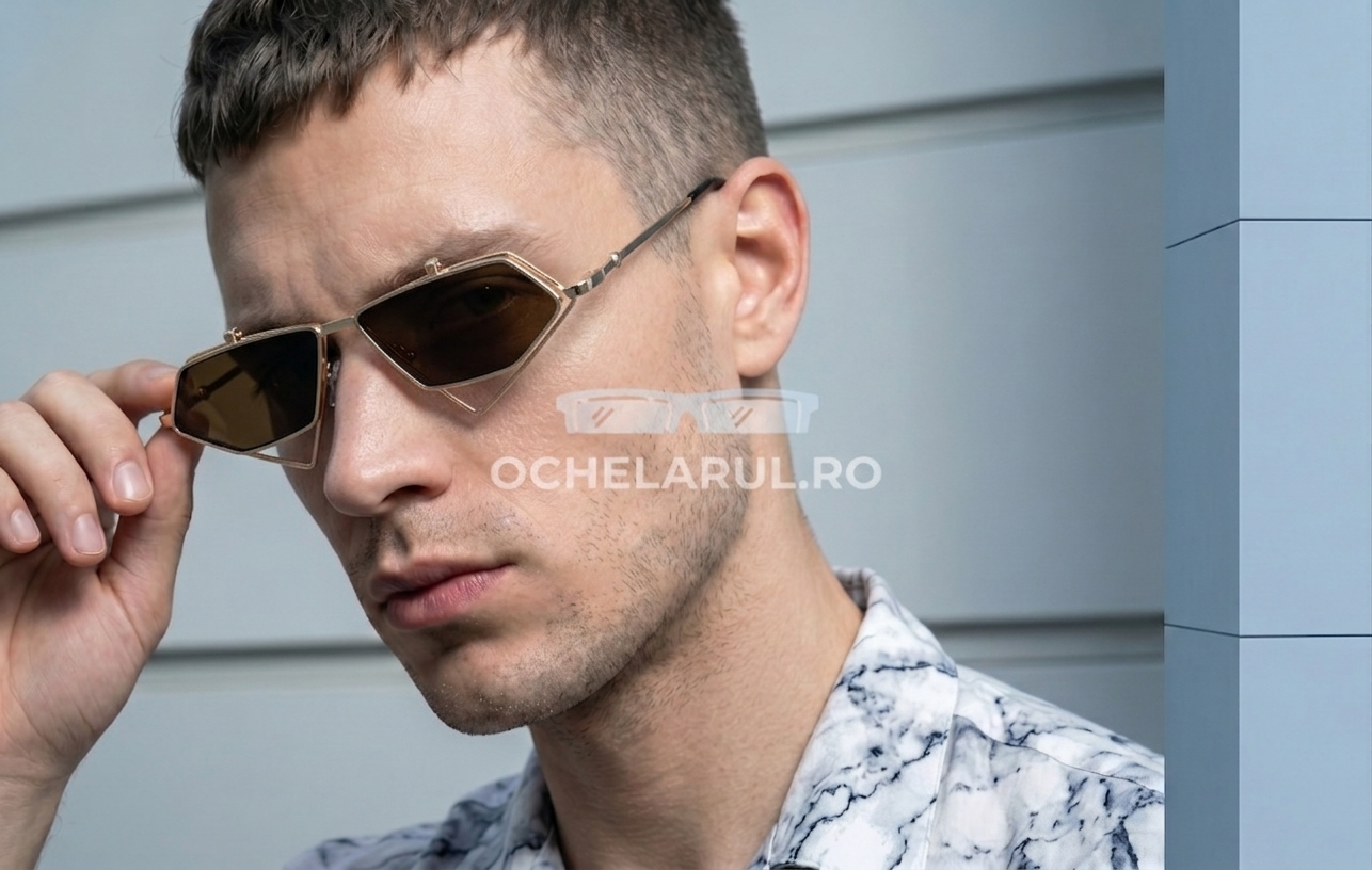 Ochelari de soare Flip Up Hexagonali
