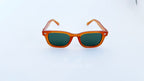 Ochelari de soare Moscot Klutz, rama portocalie si lentile verzi, vedere fata