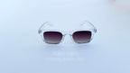 Ochelari de soare Moscot Klutz Style cu rame transparente și lentile maro degrade, unisex, pentru protecție UV și stil modern.
