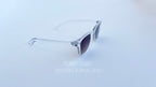 Ochelari de soare Moscot Klutz Style cu rame transparente și lentile maro degrade, un model elegant pentru bărbați.