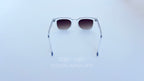 Ochelari de soare Moscot Klutz Style cu rame transparente și lentile maro degrade, design pentru bărbați.