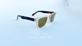 Ochelari de soare Moscot Klutz Style cu rame bej transparente și brațe tortoise, lentile maro pentru protecție și stil masculin modern.
