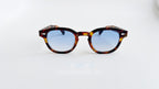 Ochelari de soare Moscot Lemtosh Style cu rame Havana și lentile albastre degrade, stil unisex.