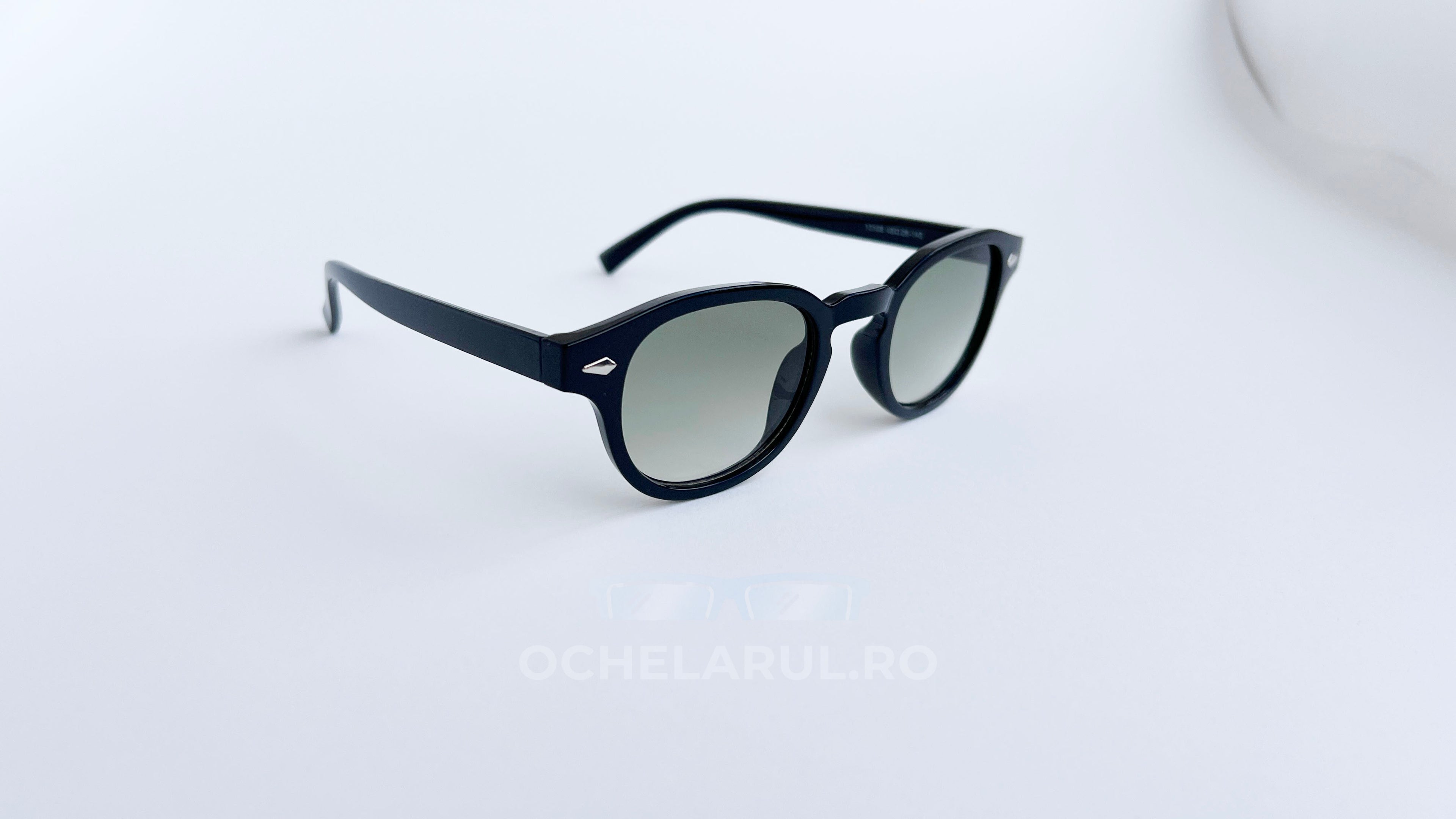 Ochelari de soare Moscot Lemtosh style, rama neagra si lentile verzi degrade, prezentare