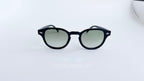 Ochelari de soare Moscot Lemtosh style, rama neagra si lentile verzi degrade, vedere fata aproape