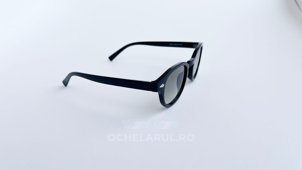 Ochelari de soare Moscot Lemtosh style, rama neagra si lentile verzi degrade, vedere laterala