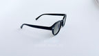 Ochelari de soare Moscot Lemtosh style, rama neagra si lentile verzi degrade, vedere laterala