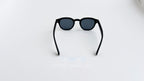 Ochelari de soare Moscot Lemtosh Style cu rame negre mate și lentile negre, design clasic pentru bărbați.