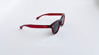 Ochelari de soare Moscot Lemtosh style, rama visinie si lentile negre, vedere laterala
