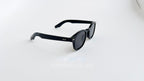 Ochelari de soare Oliver Peoples style, rama neagra si lentile negre, vedere laterala