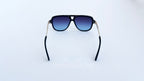 Ochelari de soare Pilot Style, rama neagra, lentile violet degrade, vedere spate