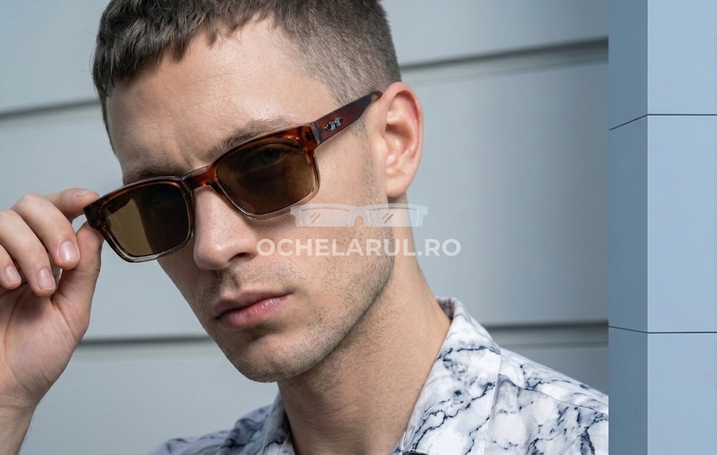 Ochelari de soare Retro Pătrați Maro