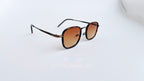 Ochelari de soare retro patrati, rama tortoise bronz si lentile maro degrade, prezentare