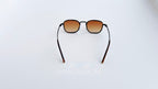 Ochelari de soare retro patrati, rama tortoise bronz si lentile maro degrade, vedere spate