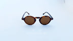 Ochelari de soare retro style, rama tortoise si lentile maro, vedere fata