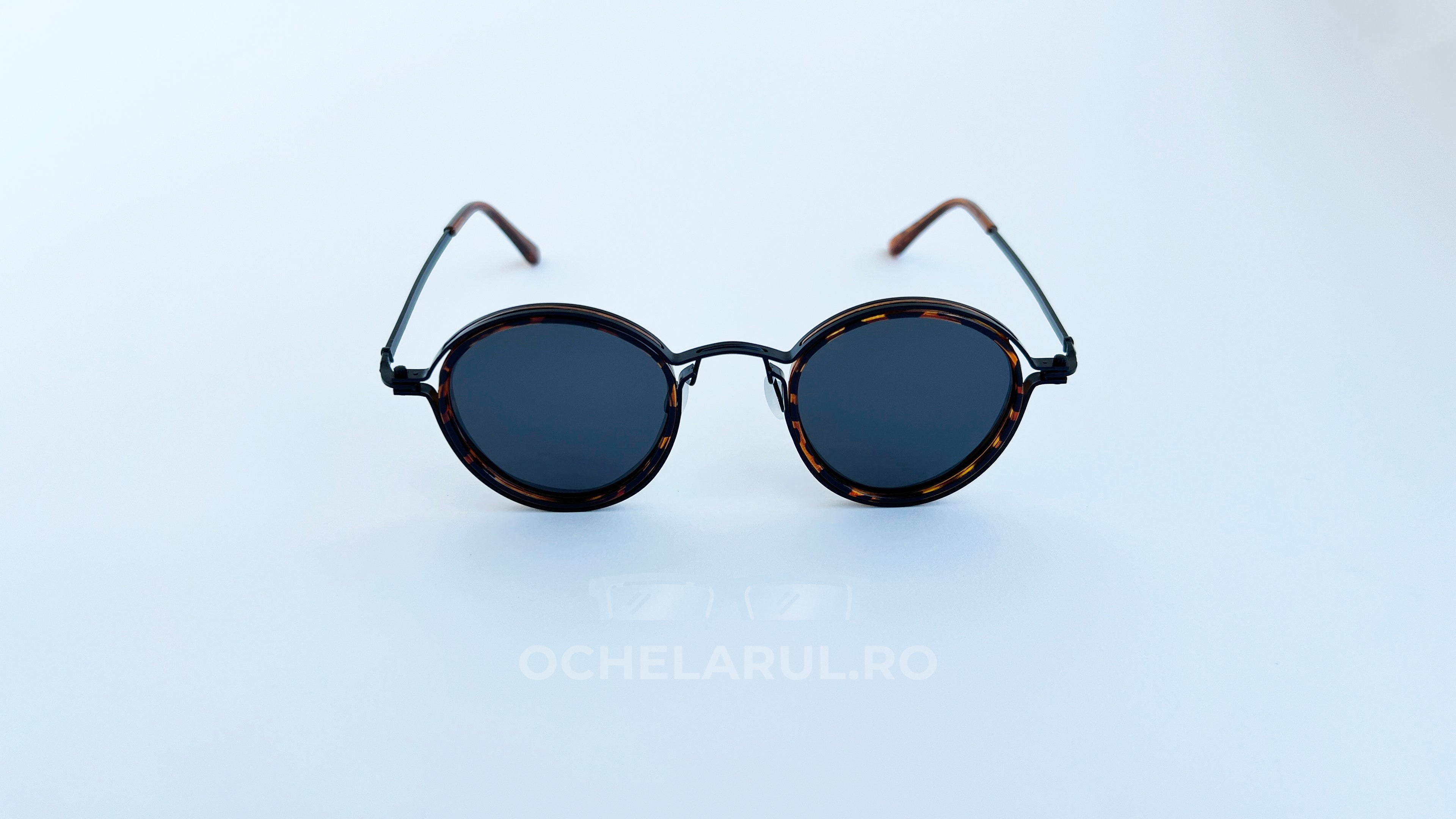Ochelari de soare Rotunzi Retro Polarizați Negri
