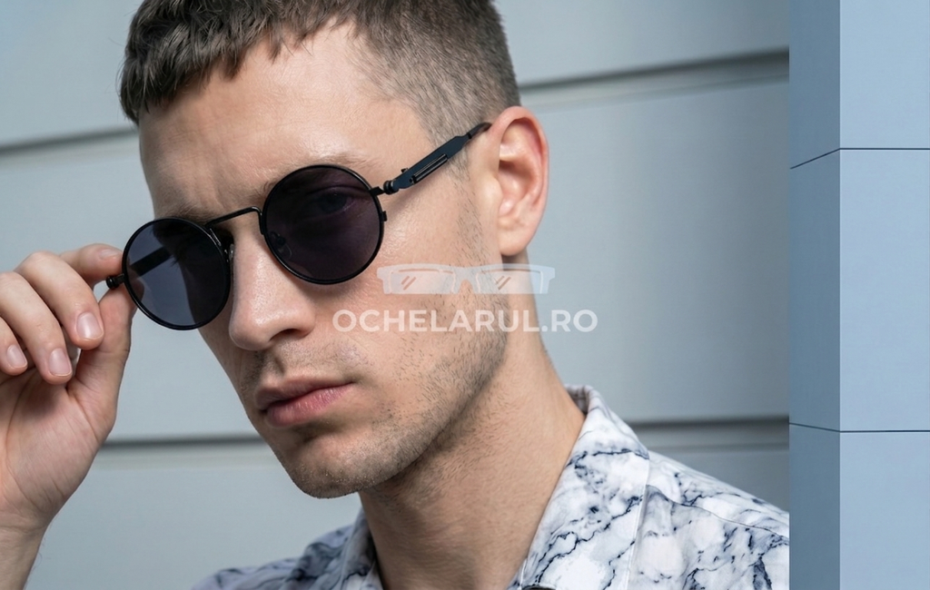 Ochelari de soare Rotunzi Steampunk Brațe cu arc ornamental
