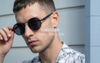 Ochelari de soare Rotunzi Steampunk Brațe cu arc ornamental