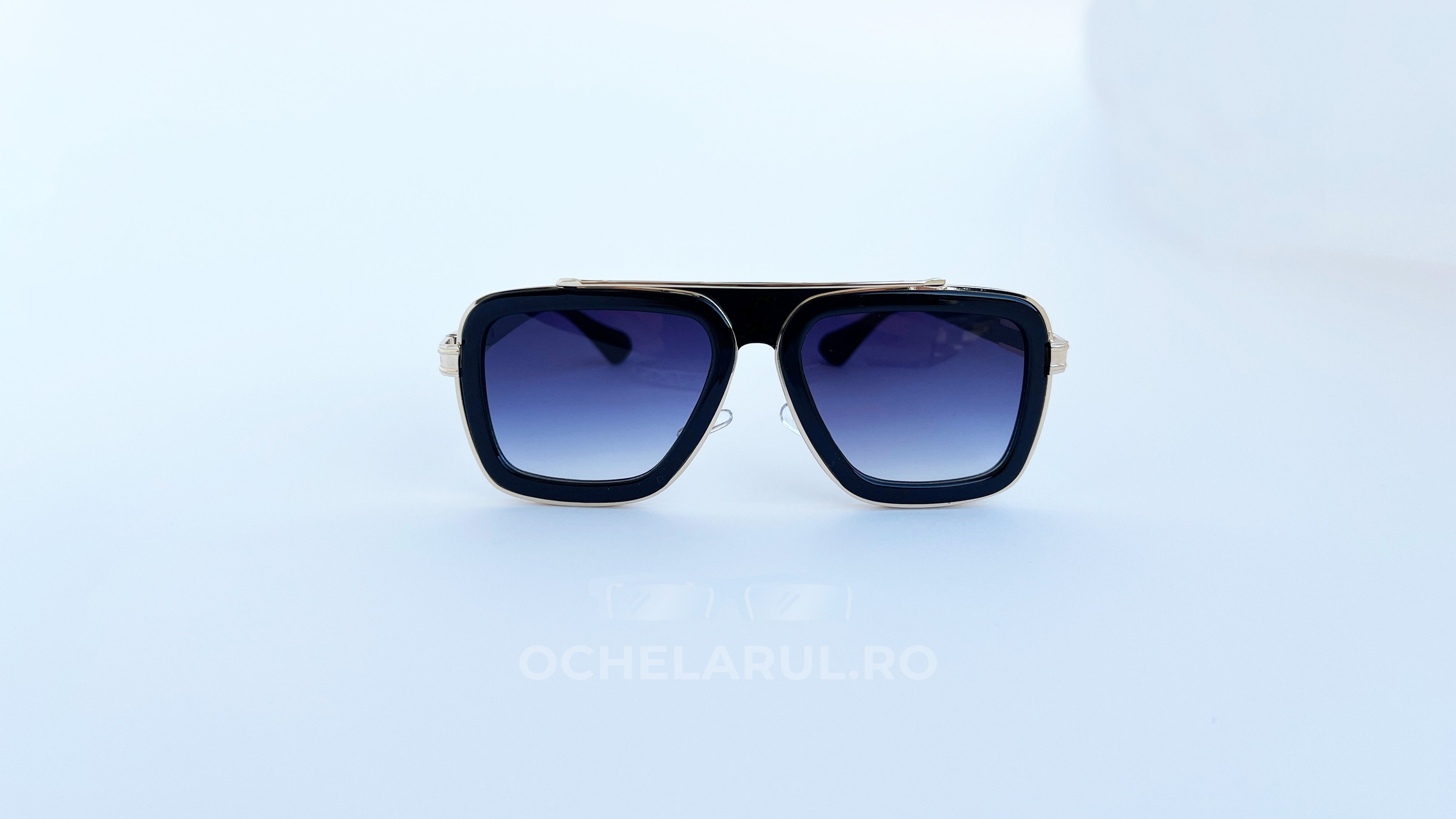 Ochelari de soare Dita LXN-EVO Style cu paduri nazale, rame negre și lentile violet degrade, pentru bărbați.