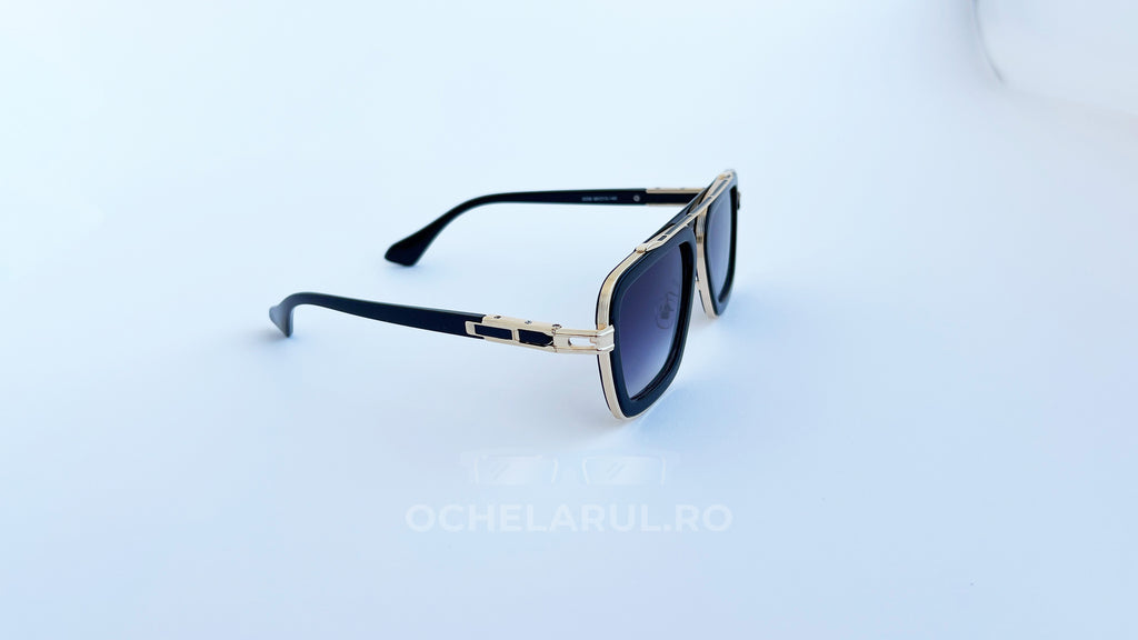 Ochelari de soare Dita LXN-EVO Style cu paduri nazale, rame negre și lentile violet degrade, stil modern pentru bărbați.