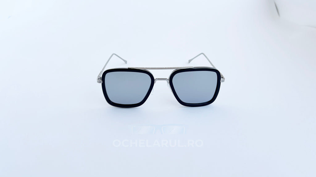 Ochelari Dita Flight Style - Rama neagra, Lentile gri oglinda - vedere fata