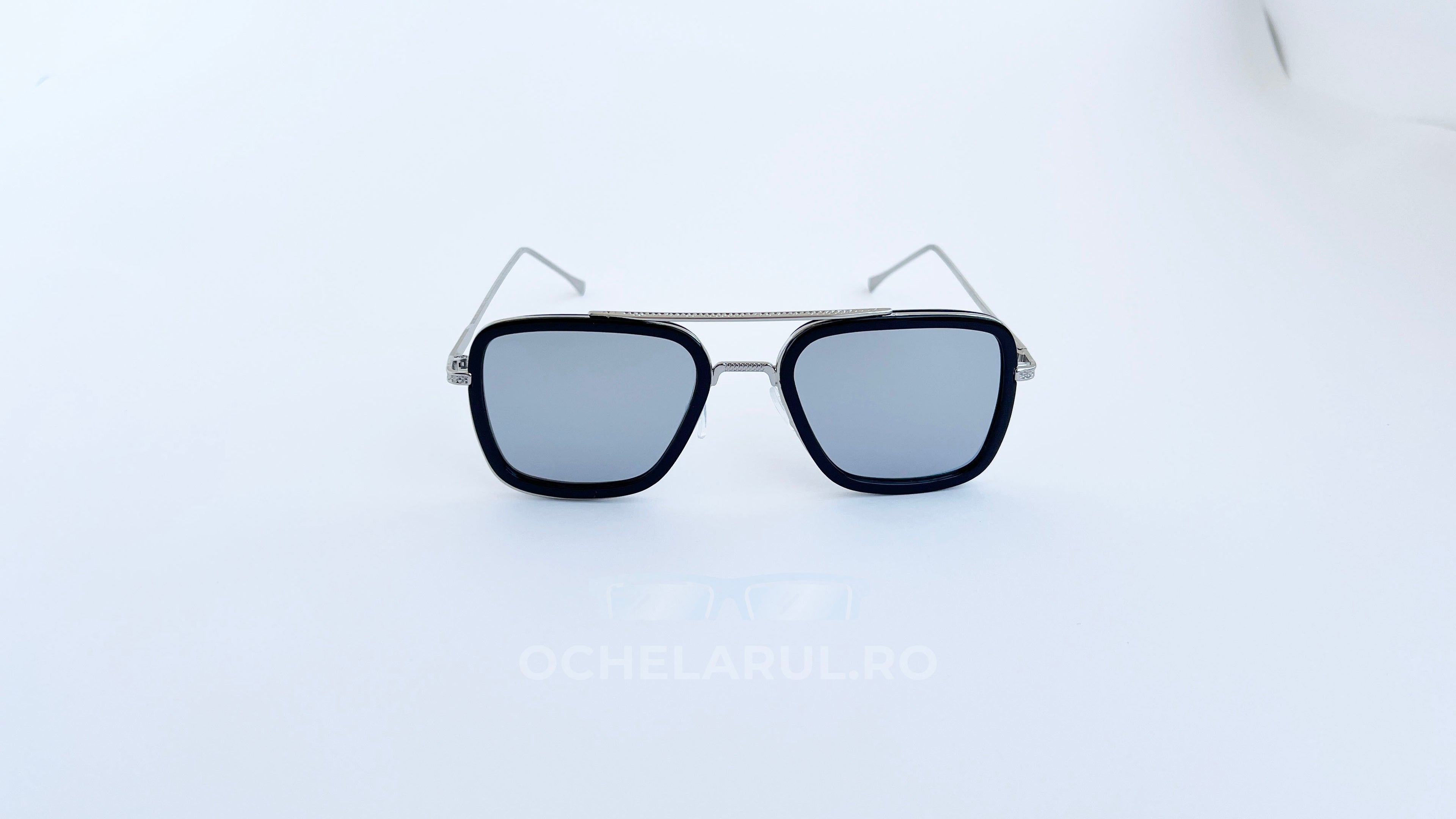 Ochelari Dita Flight Style - Rama neagra, Lentile gri oglinda - vedere fata