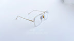 Ochelari Dita Flight Style cu rame aurii subțiri și lentile transparente, design modern și elegant.