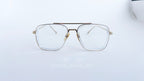 Ochelari Dita Flight Style cu rame aurii transparente și lentile clare, model elegant de ochelari de soare bărbați.