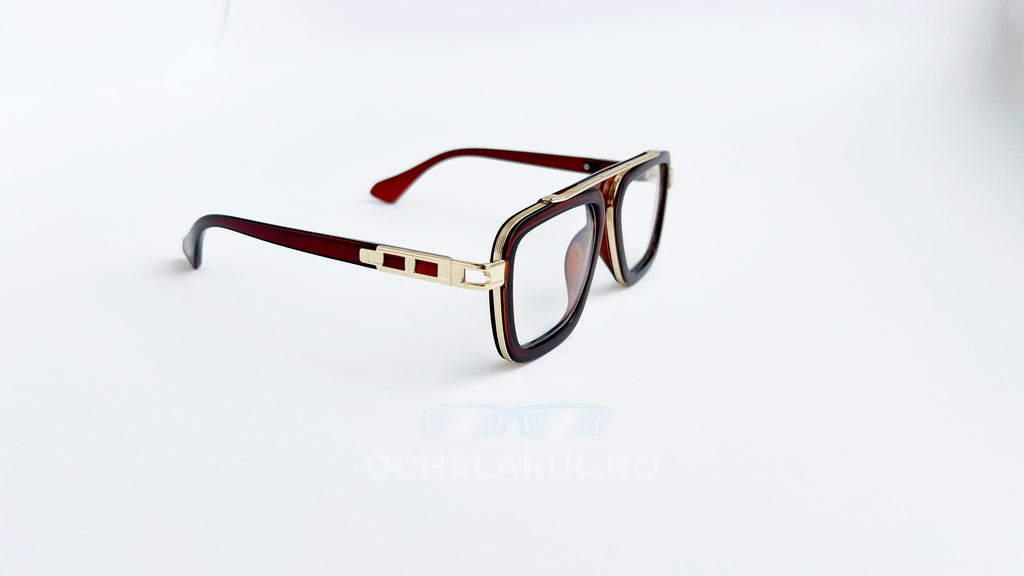 Ochelari Dita LXN-EVO Style - Rama maro-aurie - Lentile transparente - Vedere laterala
