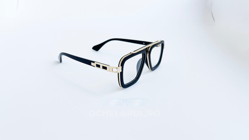 Ochelari Dita LXN-EVO Style - Rama neagra-aurie - Lentile transparente - Prezentare produs