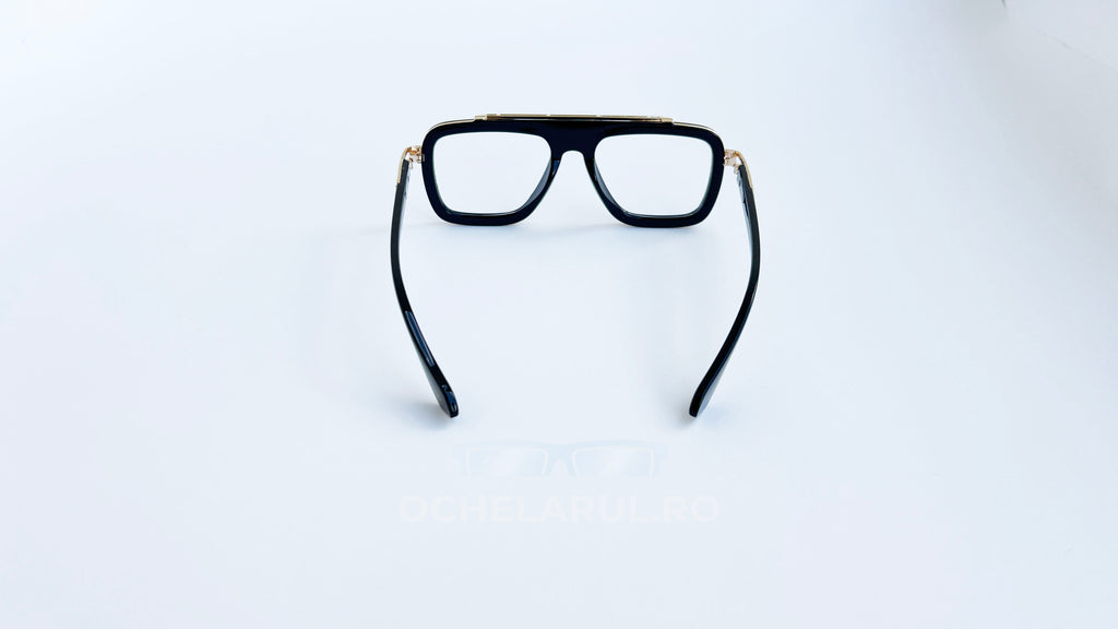 Ochelari Dita LXN-EVO Style - Rama neagra-aurie - Lentile transparente - Vedere spate