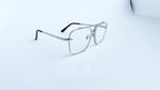 Ochelari Dita Mach Six Style, cu rame argintii și lentile transparente UV400.