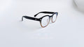 Rame ochelari Large Moscot Style în nuanțe degradate de maro cu lentile transparente, design elegant și modern.
