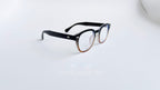 Rame ochelari Large Moscot Style în nuanțe degradate de maro cu lentile transparente, design elegant și modern.