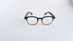 Rame ochelari Large Moscot Style cu design elegant negru și maro cu lentile transparente, potrivite pentru ochelari de vedere.