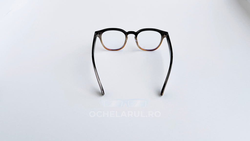 Rame ochelari Large Moscot Style cu lentile transparente și efect degrade, model elegant pentru bărbați