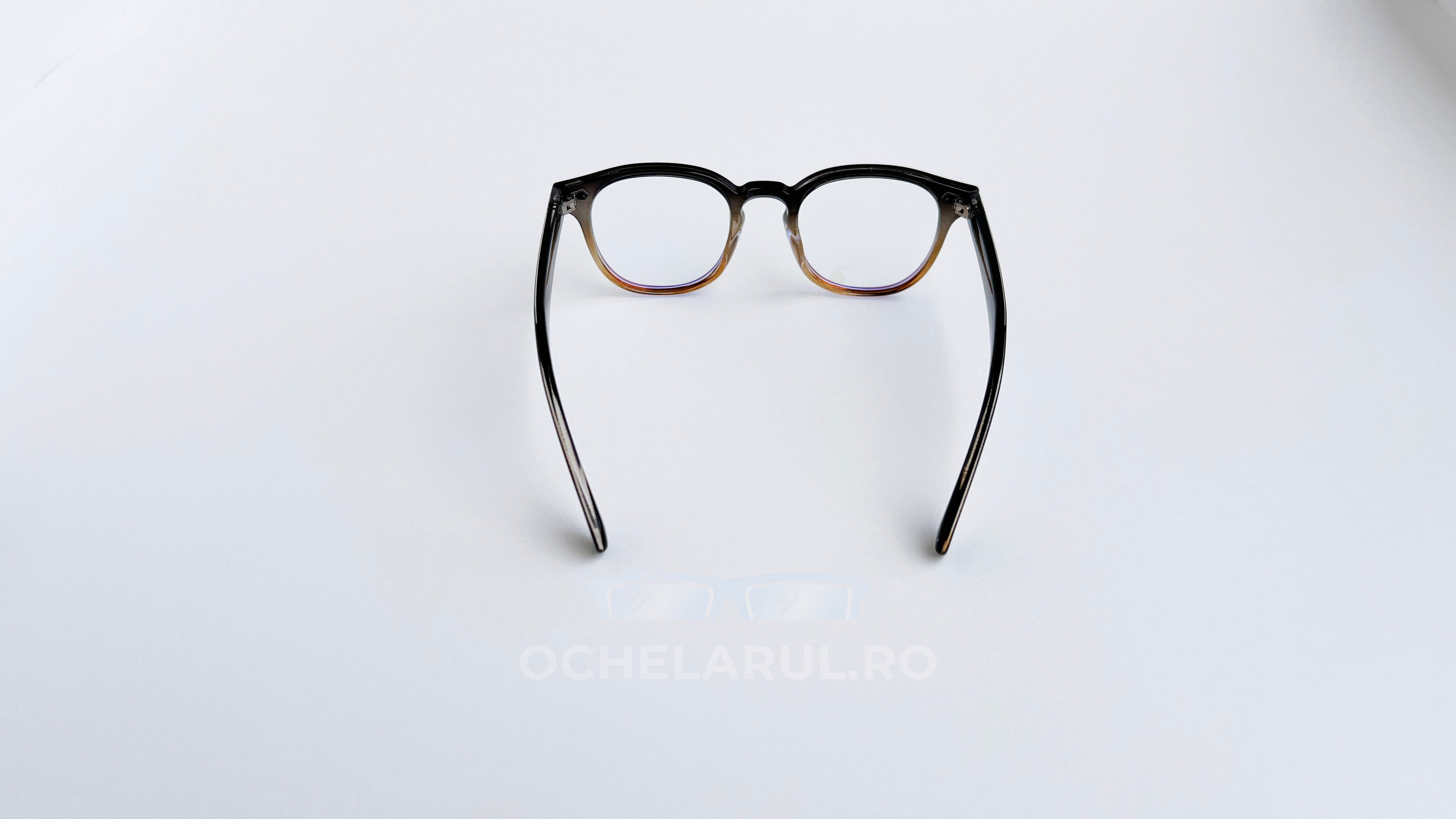 Rame ochelari Large Moscot Style cu lentile transparente și efect degrade, model elegant pentru bărbați